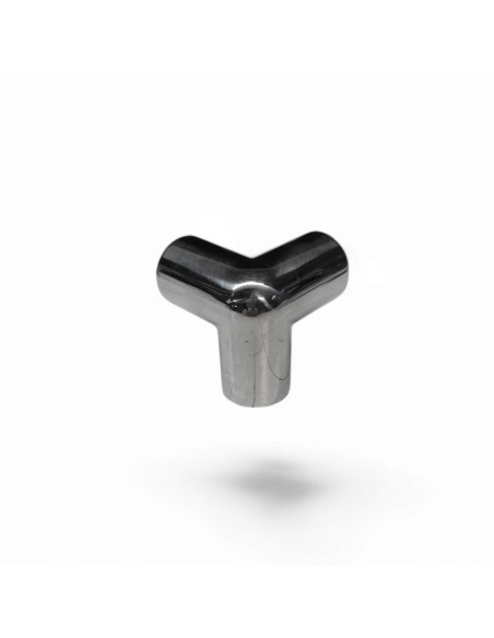 RACCORD COUDE 3 VOIES ANGLE 90 ° POUR TUBE DE 22 MM, INOX POLI AISI 316