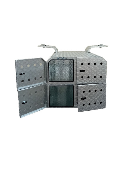 COFFRE ALUMINIUM POUR TRANSPORT 4 CHIENS DIM. 1050X1400X940 MM