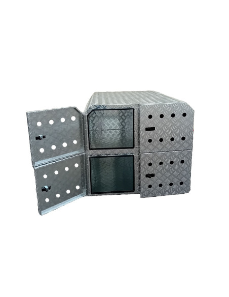 COFFRE ALUMINIUM POUR TRANSPORT 4 CHIENS DIM. 1050X1400X940 MM