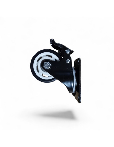 ROULETTE PIVOTANTE 3" À FREIN POLYURETHANE Ø 74 MM