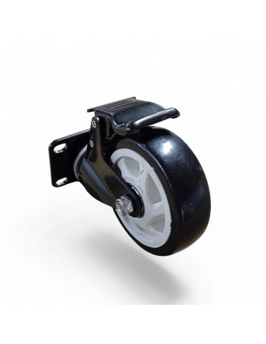 ROULETTE PIVOTANTE 4" À FREIN POLYURETHANE Ø 95 MM
