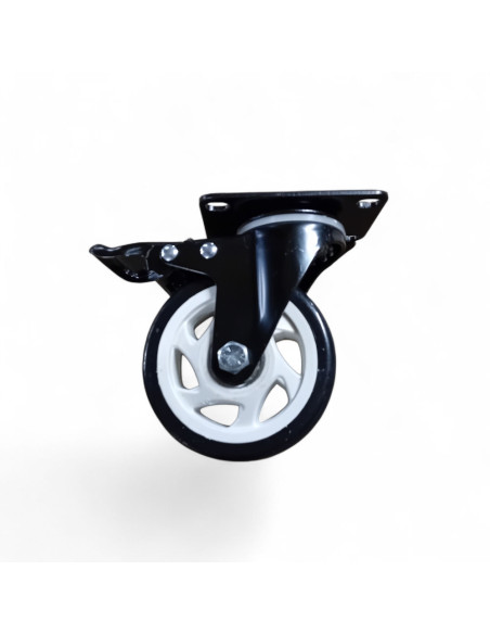 ROULETTE PIVOTANTE 4" À FREIN POLYURETHANE Ø 95 MM