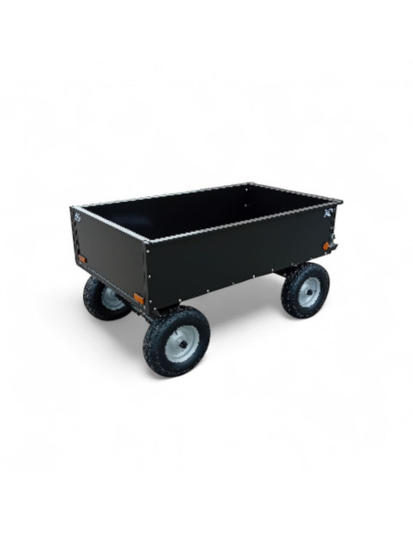 REMORQUE QUAD 2 ESSIEUX EN ACIER THERMOLAQUE NOIR PTC 900 KG