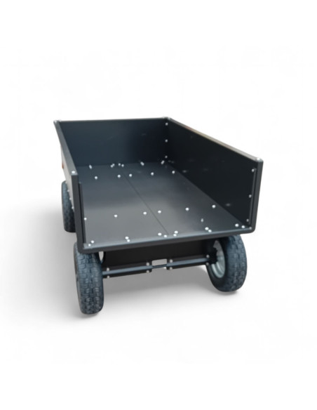 REMORQUE QUAD 2 ESSIEUX EN ACIER THERMOLAQUE NOIR PTC 900 KG