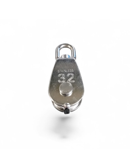 POULIE SIMPLE POUR CABLE 8 MM EN INOX 302