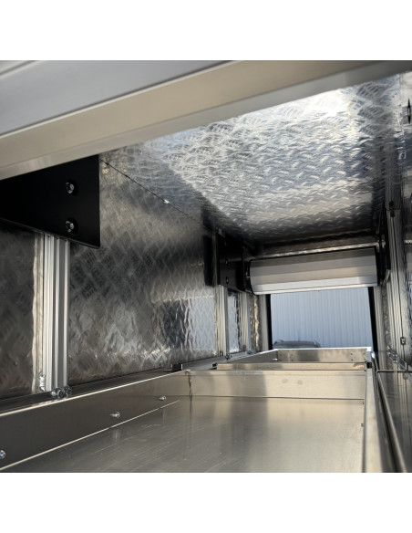 COFFRE ALUMINIUM 2 OUVERTURES COULISSANTES DIM. 1800 X 600 X 1200 MM