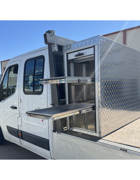 COFFRE ALUMINIUM 2 OUVERTURES COULISSANTES DIM. 1800 X 600 X 1200 MM