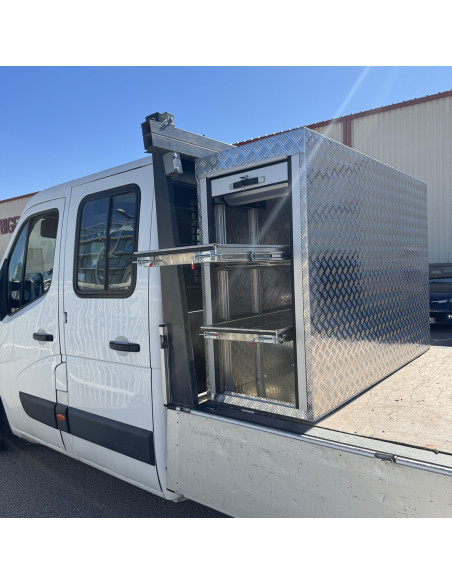 COFFRE ALUMINIUM 2 OUVERTURES COULISSANTES DIM. 1800 X 600 X 1200 MM