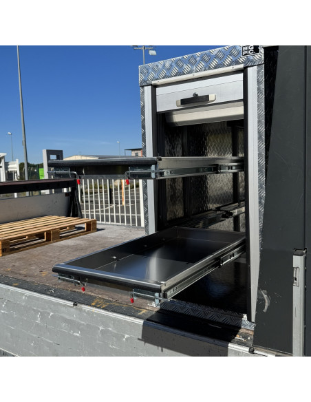 COFFRE ALUMINIUM 2 OUVERTURES COULISSANTES DIM. 1800 X 600 X 1200 MM