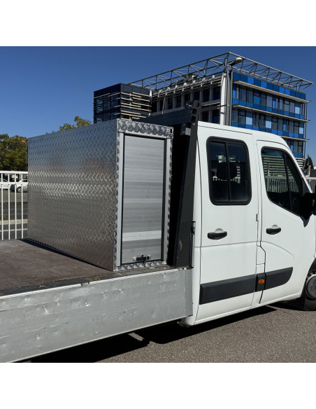 COFFRE ALUMINIUM 2 OUVERTURES COULISSANTES DIM. 1800 X 600 X 1200 MM