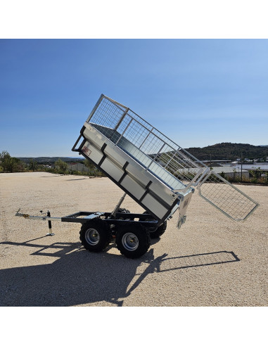 PACK COMPLET - REMORQUE QUAD 2 ESSIEUX BENNE...