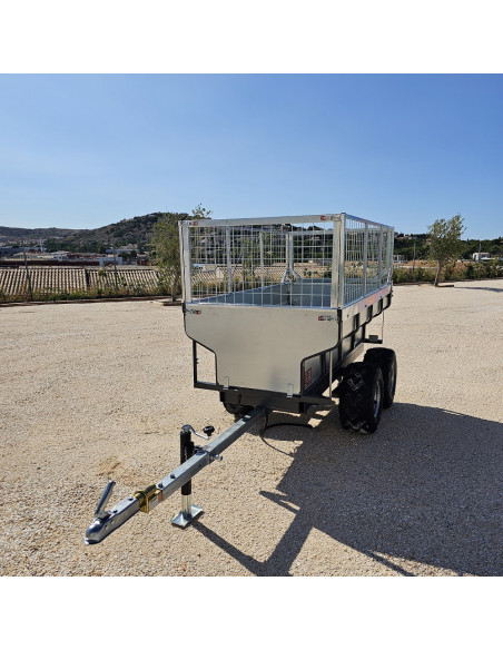 PACK COMPLET - REMORQUE QUAD 2 ESSIEUX BENNE ÉLECTRO-HYDRAULIQUE PTC 1400 KG