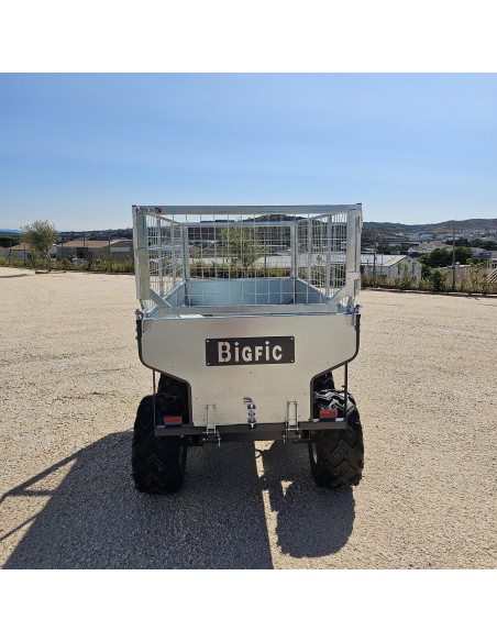 PACK COMPLET - REMORQUE QUAD 2 ESSIEUX BENNE ÉLECTRO-HYDRAULIQUE PTC 1400 KG