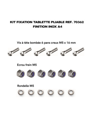 KIT DE FIXATION POUR TABLETTE PLIABLE REF. 70362