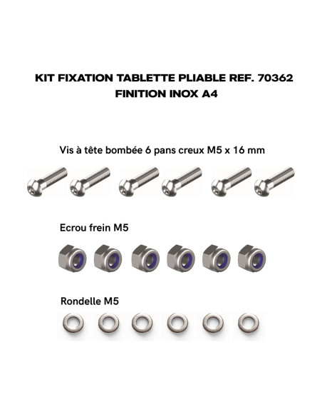 KIT DE FIXATION POUR TABLETTE PLIABLE REF. 70362