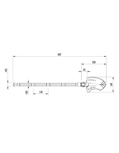 PELLE MULTI-USAGE DEMONTABLE EN ALUMINIUM 897 MM