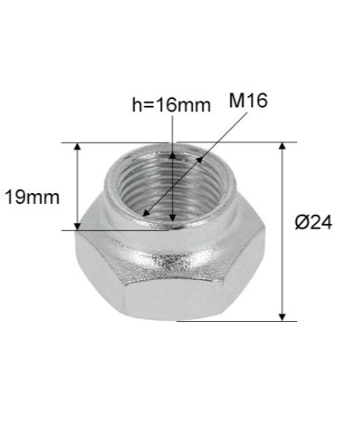 ECROU A EMBASE - M16 X 1,5 MM
