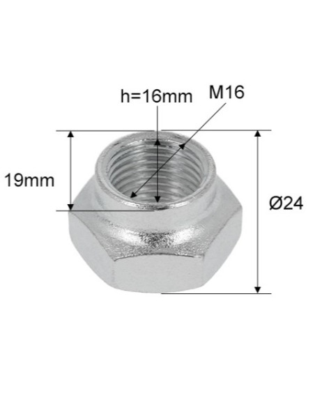 ECROU A EMBASE - M16 X 1,5 MM