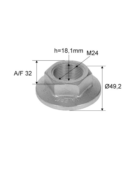 ECROU A EMBASE AF 32 - M24 X 1,5 MM