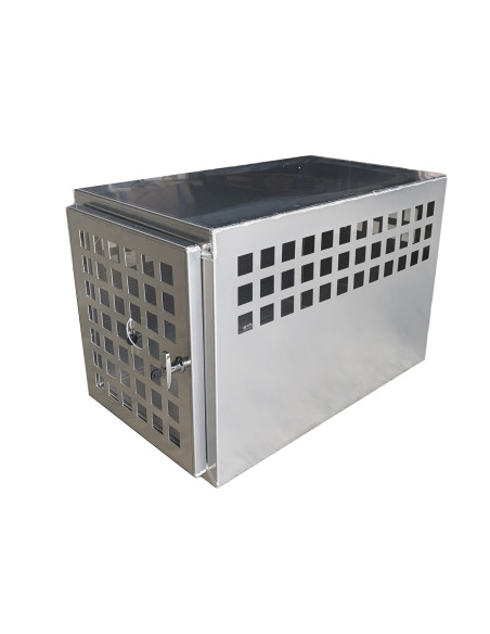 COFFRE ALUMINIUM POUR TRANSPORT DE CHIEN 500 X 850 X 550 MM.