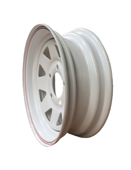 JANTE BLANCHE 13" 4,5J13 PERÇAGE 112 X 5 DÉPORT 0 (POUR PNEU 145-175X13)