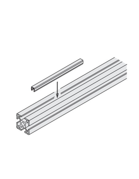 PROTECTION EN PLASTIQUE GRISE CLIPSABLE POUR PROFILE ALUMINIUM FENTE 8 MM 980 MM
