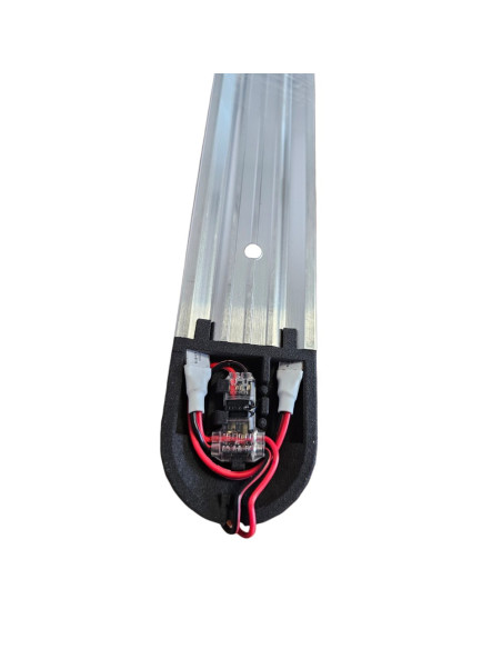 RAIL AERO AVEC 2 RUBANS LED ET EMBOUTS DIM.  975 X 50 MM