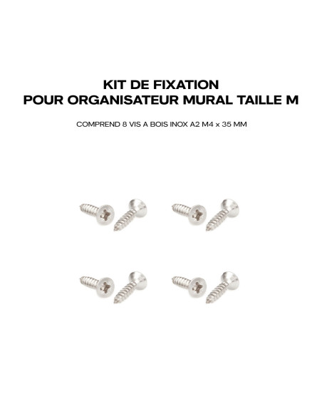KIT DE FIXATION POUR ORGANISATEUR MURAL TAILLE M (VIS A BOIS)