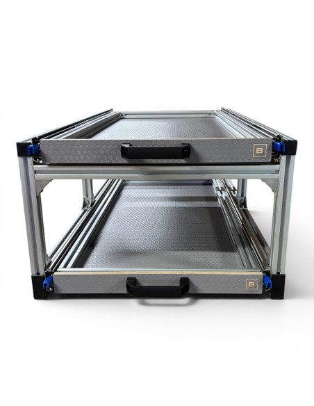 PLATEAU COULISSANT DOUBLE ALUMINIUM 550 X 1000 X 365 MM