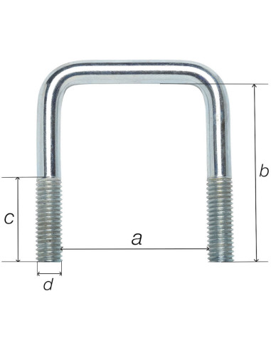 BRIDE ACIER - DIMENSIONS (A, B, C, D) 51 X 125 X 30 X 12 MM
