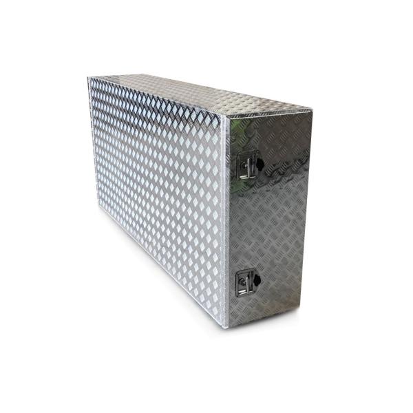 Coffre aluminium 2 ouvertures 600L Dim. 1900 x 400 x 900 mm - Avec étagère