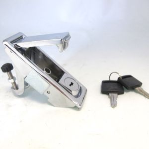 Fermeture électro-zinguée à clef pour coffre 92 x 30 mm