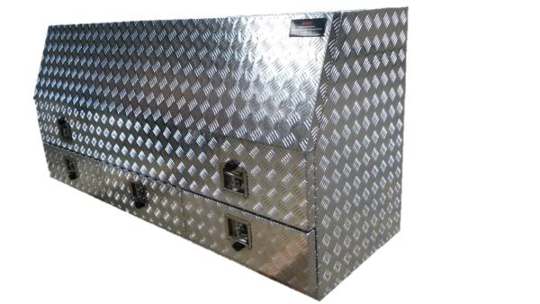 Coffre aluminium oblique atelier 650L Dimensions 1750 x 455 x 850 mm - 3 tiroirs